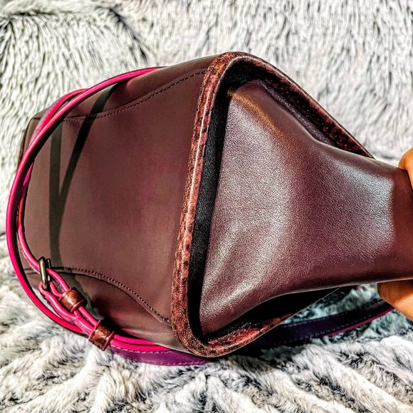 EUC - COACH CROSBY CARRYALL 21 w/EDGEPAINT AND PYTHON EMBOSSED HANDLES (F20894) - Picture 8 of 12